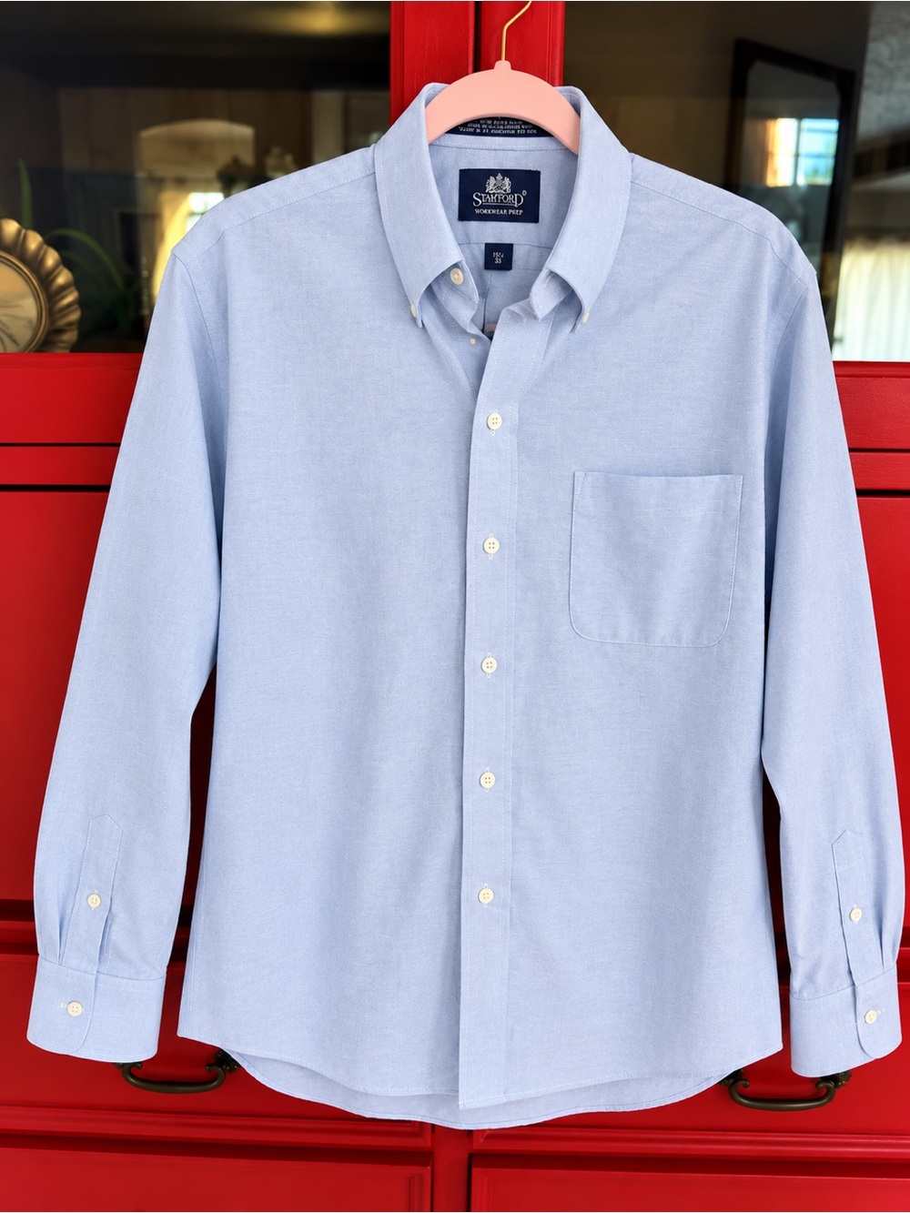Stafford Light Blue Button-Down Dress Shirt